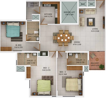 3 BHK Flat in Anta Icon in Karikkakam, Thiruvananthapuram - Image 931557