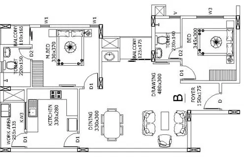 2 BHK Flat in Asset Homes Green Ford in Aluva, Kochi - Image 931550