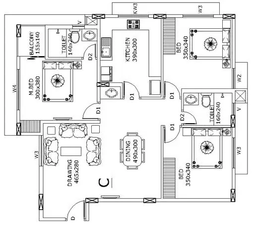 3 BHK Flat in Asset Homes Green Ford in Aluva, Kochi - Image 931551