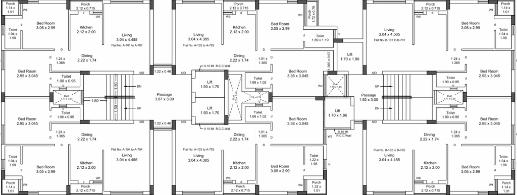 Floor Plan of Maruti Heights in Vavdi, Rajkot - Image 436201