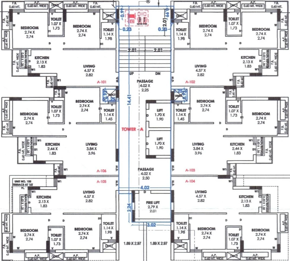 Floor Plan of MHN Ojas Aura 2 in Vavdi, Rajkot - Image 436207