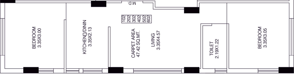 2 BHK Flat in Radhe Heights in Vavdi, Rajkot - Image 931505