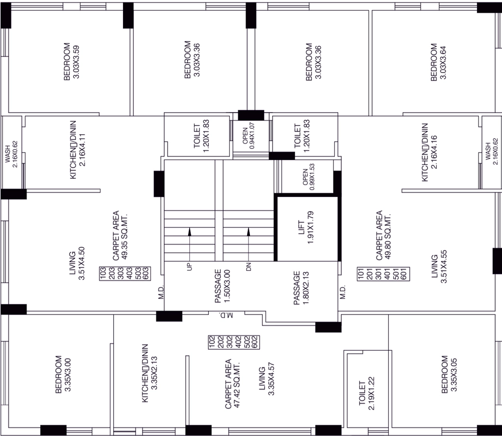 Floor Plan of Radhe Heights in Vavdi, Rajkot - Image 436221