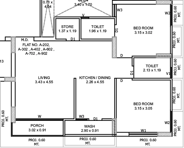 2 BHK Flat in Shree Asha Dwar in Vavdi, Rajkot - Image 931510