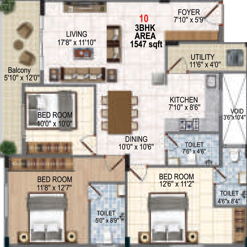 3 BHK Flat in Raki Amaryllis in Devarachikkana Halli, Bangalore - Image 931530