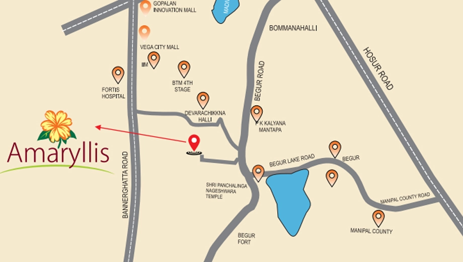 Location of Raki Amaryllis in Devarachikkana Halli, Bangalore - Image 436285