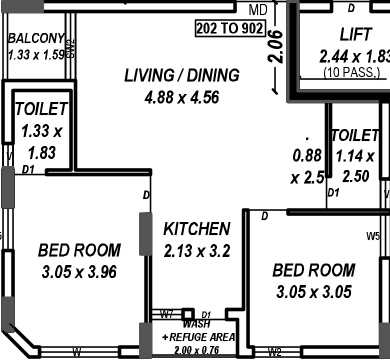 2 BHK Flat in Shree Rangmahol in Vavdi, Rajkot - Image 931537