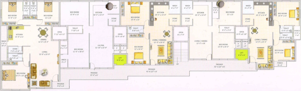 Floor Plan of Shreeji Residency in Vavdi, Rajkot - Image 436364