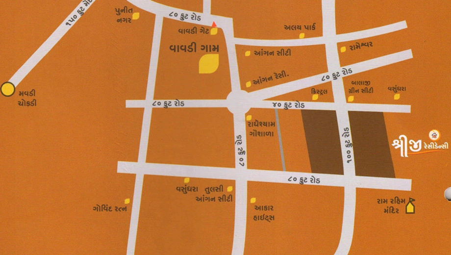 Location of Shreeji Residency in Vavdi, Rajkot - Image 436363