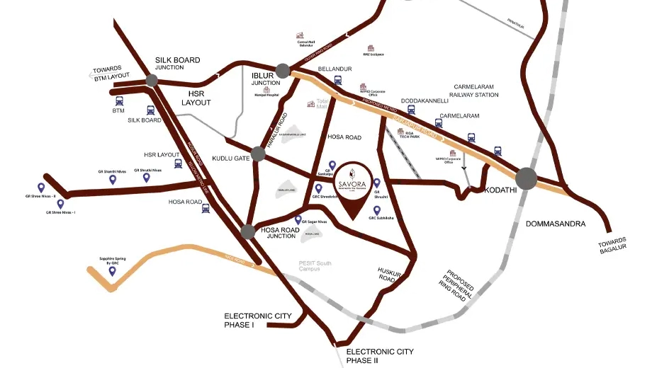 Location of GRC Savora in Choodasandra, Bangalore - Image 436390
