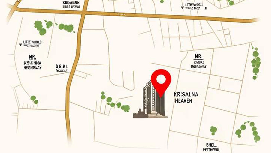 Location of Sky Krishna Heaven in Vavdi, Rajkot - Image 436409
