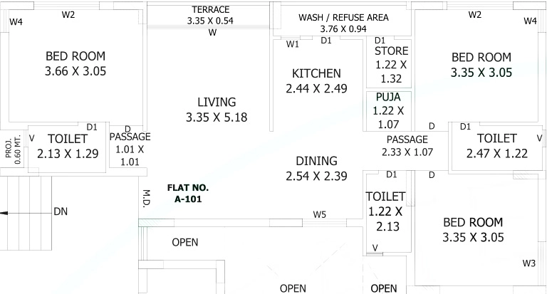 3 BHK Flat in Snehgram Hills in Vavdi, Rajkot - Image 931569
