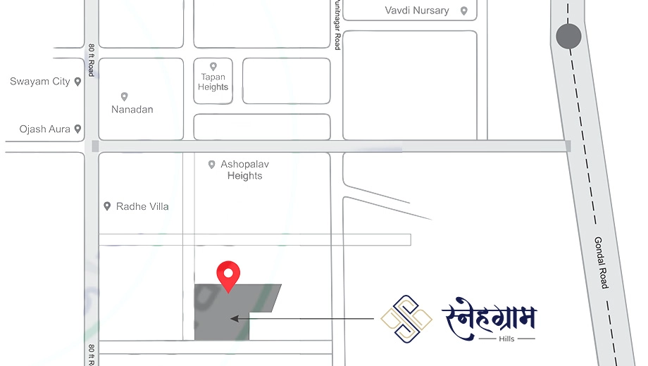Location of Snehgram Hills in Vavdi, Rajkot - Image 436416