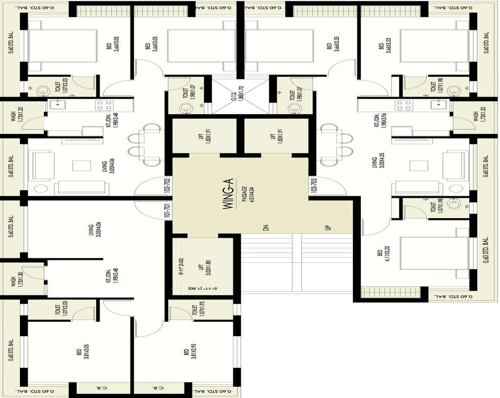 Floor Plan of SR Aangan View in Vavdi, Rajkot - Image 436430