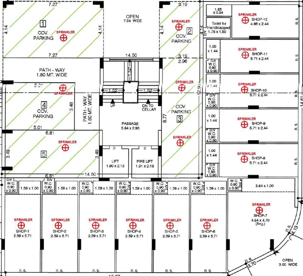 Floor Plan of Commercial Sukhnath Golden Plaza in Vavdi, Rajkot - Image 436443