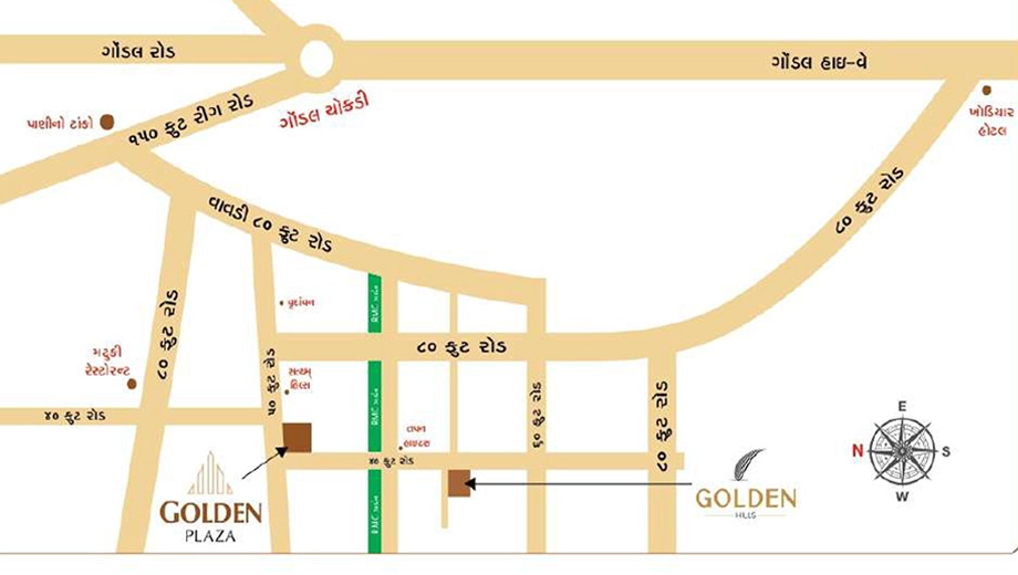 Location of Commercial Sukhnath Golden Plaza in Vavdi, Rajkot - Image 436441