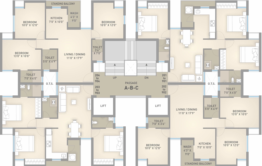 Floor Plan of VCG Vrindavan City in Vavdi, Rajkot - Image 436462