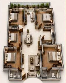 5 BHK Flat in Alark Skyline in Bawadiya Kalan, Bhopal - Image 931627