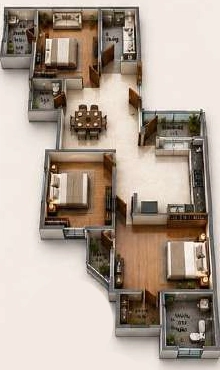 3 BHK Flat in Alark Skyline in Bawadiya Kalan, Bhopal - Image 931625