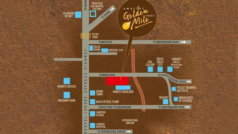 Location of Plot Amaltas Golden Mile in Phanda Kala, Bhopal - Image 436643
