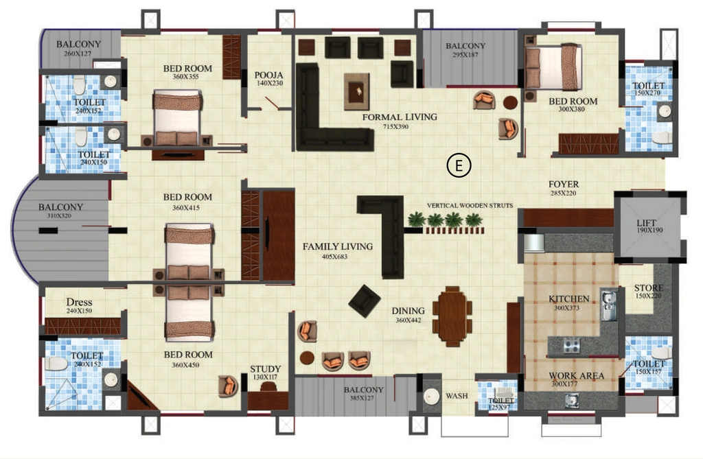 4 BHK Flat in SI Verna in Nalanchira, Thiruvananthapuram - Image 931591