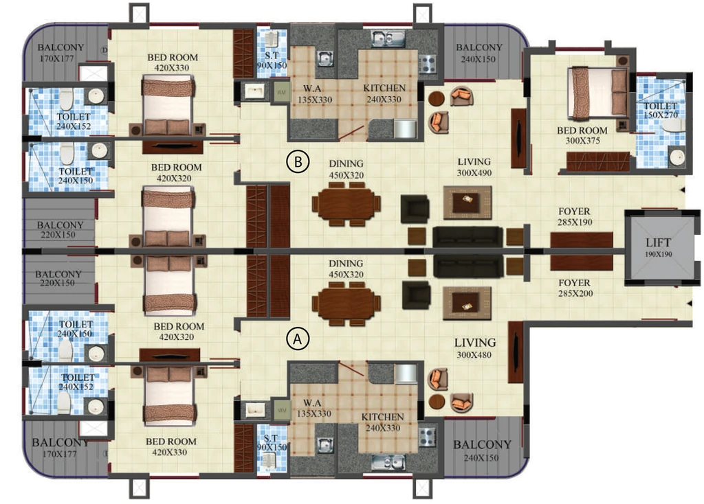 Floor Plan of SI Verna in Nalanchira, Thiruvananthapuram - Image 436510