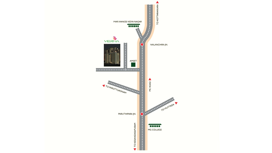 Location of SI Verna in Nalanchira, Thiruvananthapuram - Image 436509