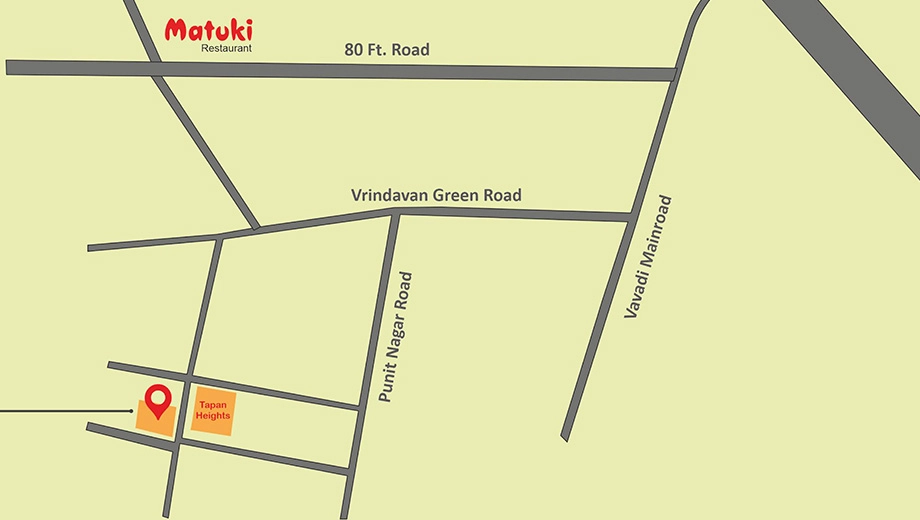 Location of VVJ Akshar Avenue in Vavdi, Rajkot - Image 436493