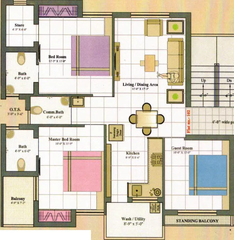 3 BHK Flat in Naineshbhai Aashutosh Residency in Kotharia, Rajkot - Image 931588