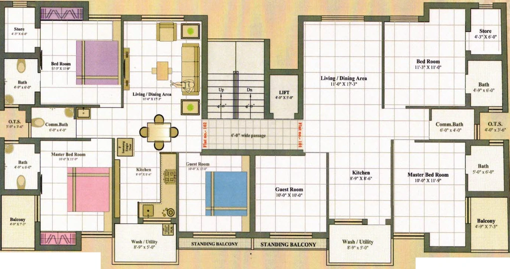Floor Plan of Naineshbhai Aashutosh Residency in Kotharia, Rajkot - Image 436505