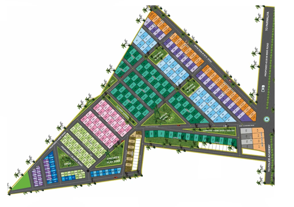 Master Plan of Amritdhara Officers Town in Bhauri, Bhopal - Image 436648