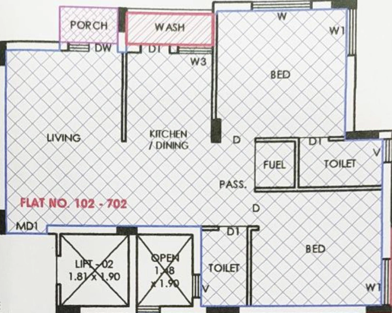 2 BHK Flat in Aditi Tulsi Aashray in Kotharia, Rajkot - Image 931600