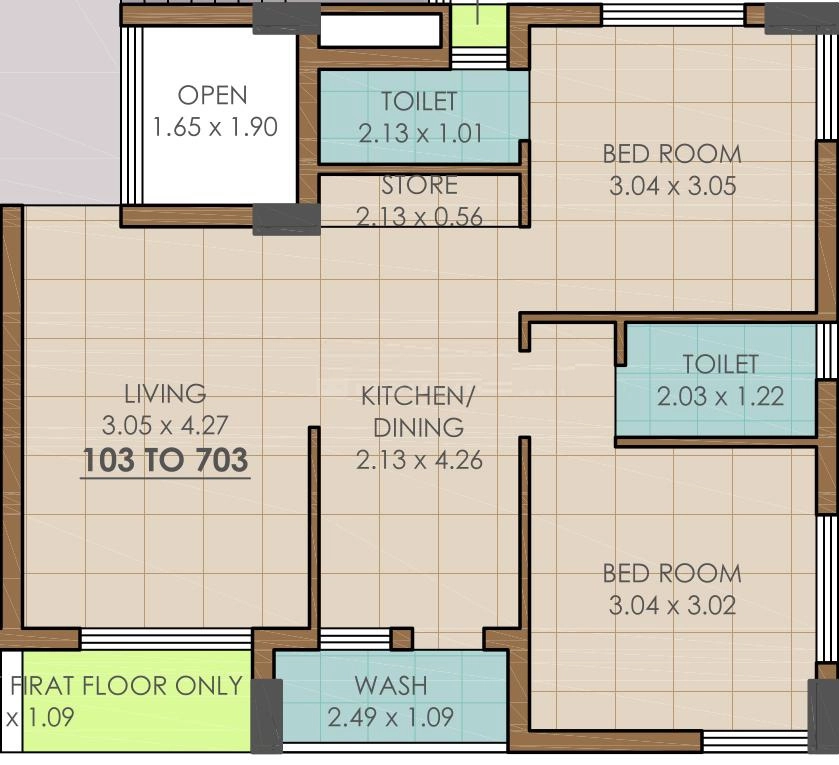 2 BHK Flat in Aditi Tulsi Pushpavan in Kotharia, Rajkot - Image 931601