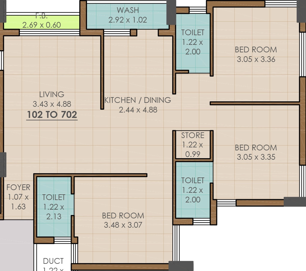3 BHK Flat in Aditi Tulsi Pushpavan in Kotharia, Rajkot - Image 931602