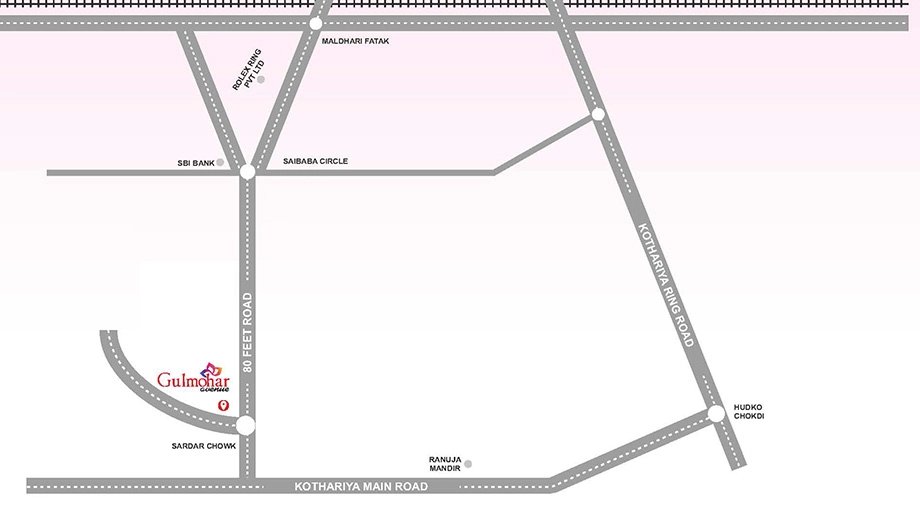 Location of Arihant Gulmohar Avenue in Kotharia, Rajkot - Image 436578