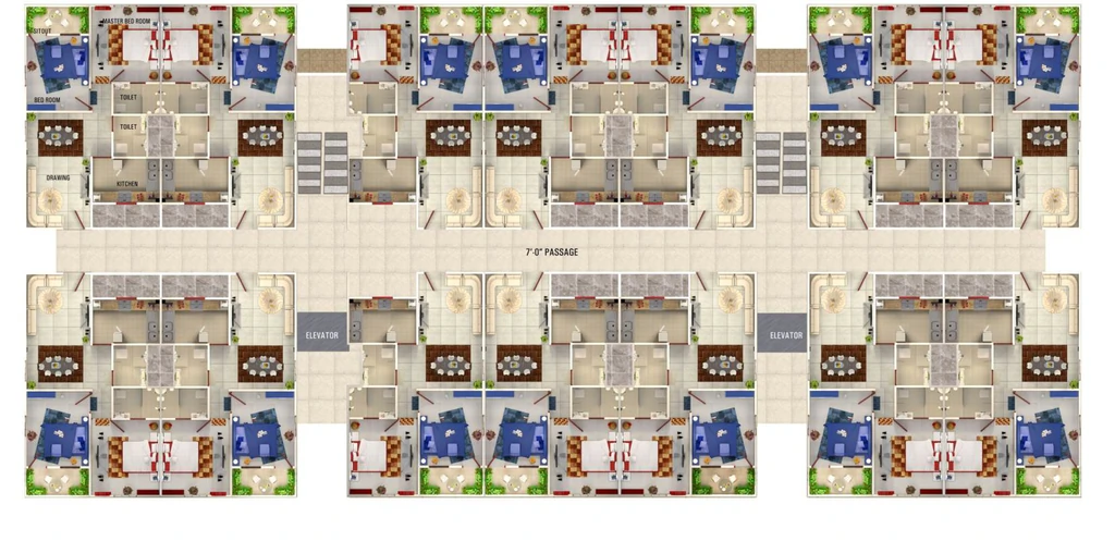 Floor Plan of BM Prince Palace in Airport Road, Bhopal - Image 436605