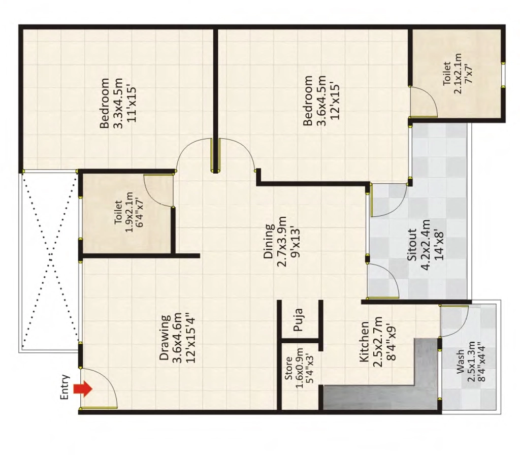 2 BHK Flat in Surabhi Surabhi Life Spaces in Khajuri kalan, Bhopal - Image 931611
