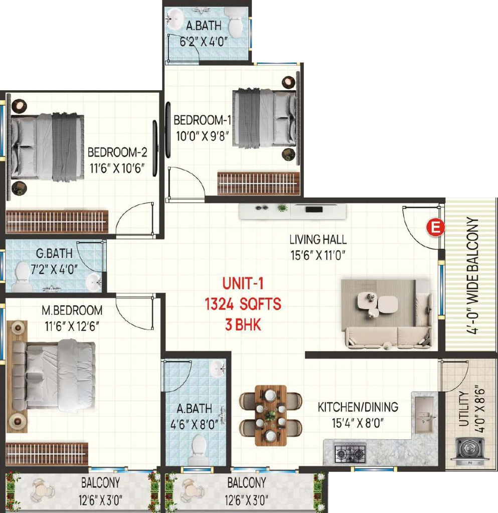 3 BHK Flat in VR Pride in Singasandra, Bangalore - Image 931659