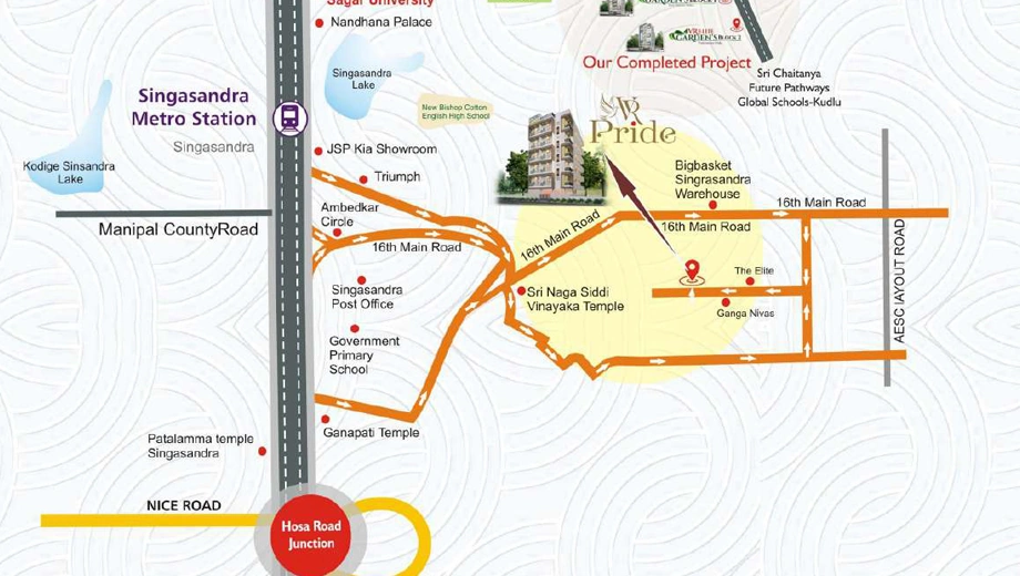 Location of VR Pride in Singasandra, Bangalore - Image 436686