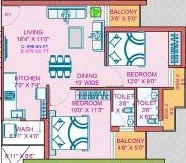 2 BHK Flat in Yogesh 99 Merrygold in Kalavad Road, Rajkot - Image 931660