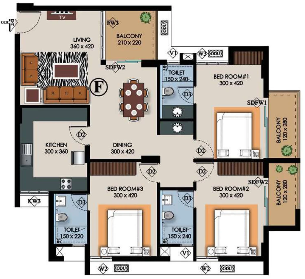 3 BHK Flat in Cordial Magnolia in null, Thiruvananthapuram - Image 931679