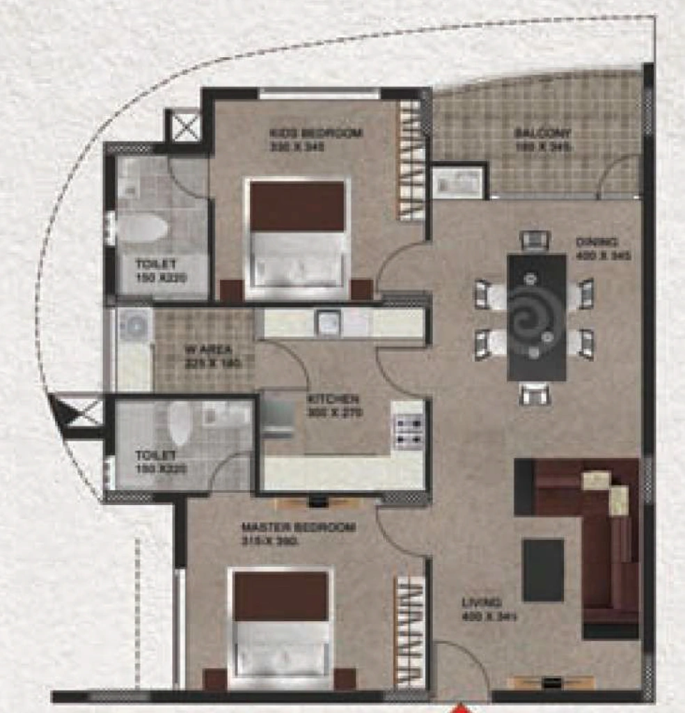 2 BHK Flat in Heera The River Park in null, Thiruvananthapuram - Image 931683