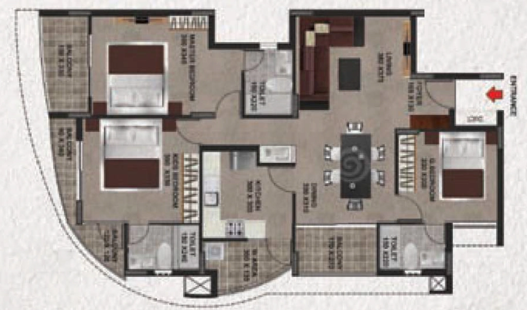 3 BHK Flat in Heera The River Park in null, Thiruvananthapuram - Image 931685