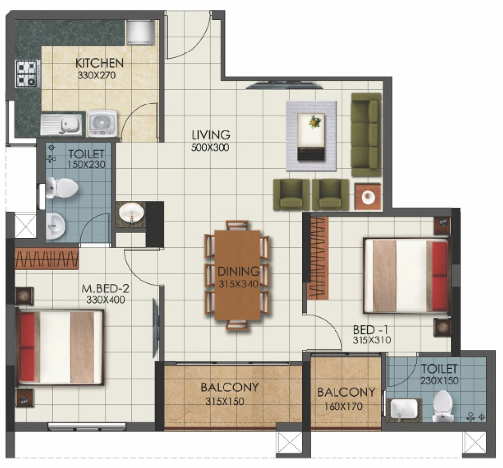 2 BHK Flat in Nikunjam Meridian in null, Thiruvananthapuram - Image 931687