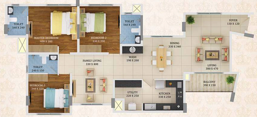3 BHK Flat in Asset Sovereign in Palayam, Thiruvananthapuram - Image 931704