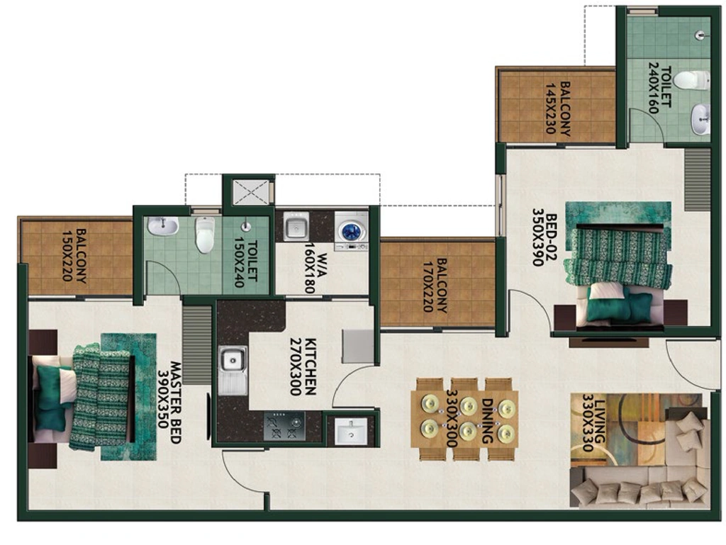2 BHK Flat in Favourite Le Royale in Palayam, Thiruvananthapuram - Image 931707
