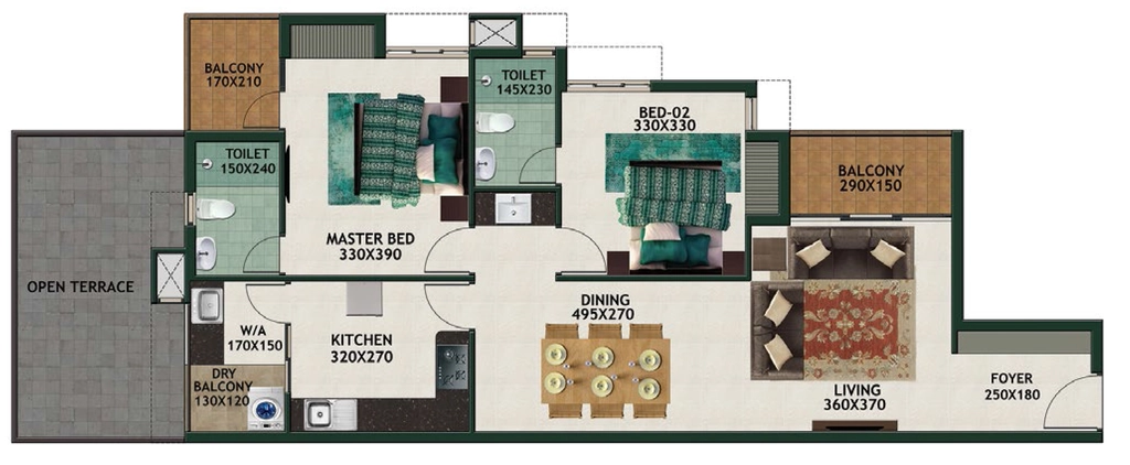 2 BHK Flat in Favourite Le Royale in Palayam, Thiruvananthapuram - Image 931708