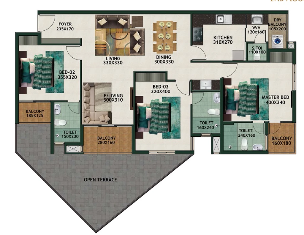 3 BHK Flat in Favourite Le Royale in Palayam, Thiruvananthapuram - Image 931710