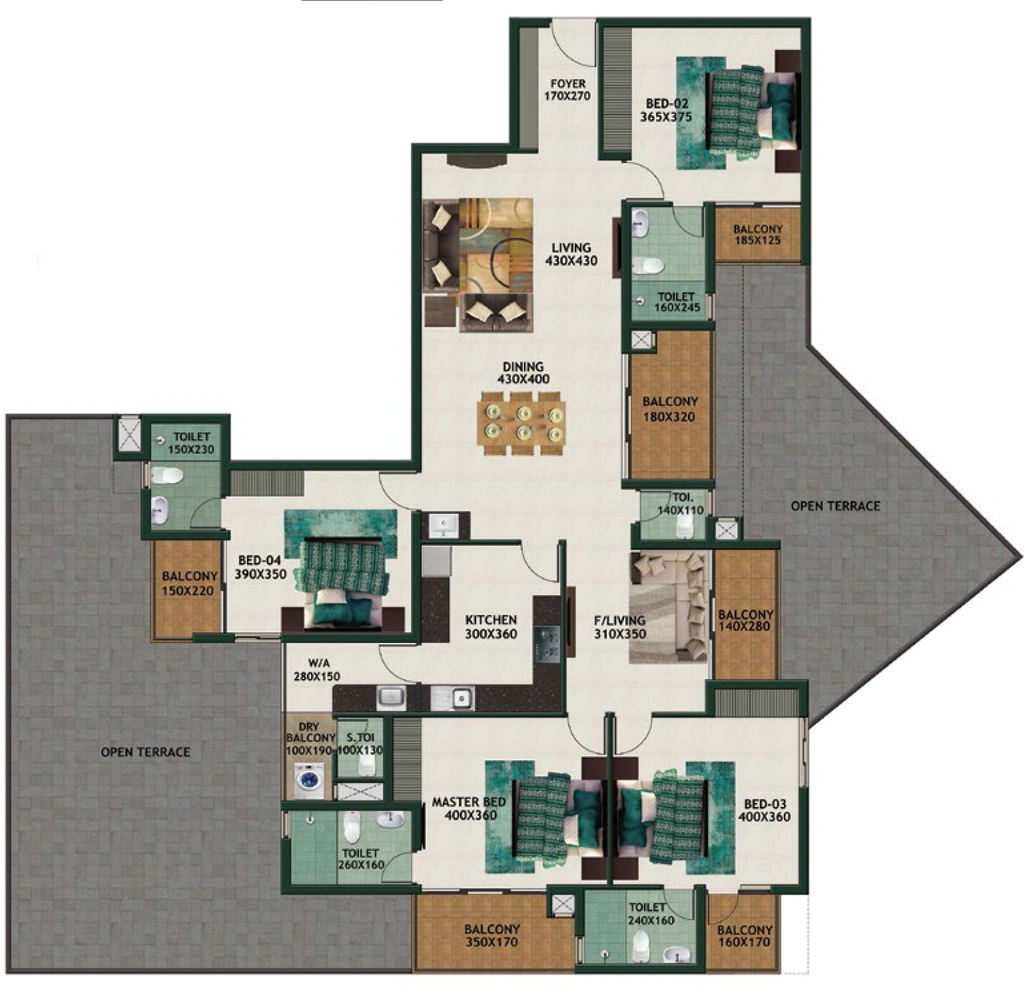 4 BHK Flat in Favourite Le Royale in Palayam, Thiruvananthapuram - Image 931713