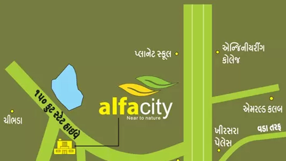 Location of Falcon Alfa City in Kalavad Road, Rajkot - Image 436702